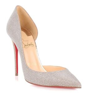 Christian Louboutin Iriza 100 mm silver heels RETAIL 995